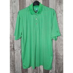 PRO TOUR Golf Short Sleeve Polo SHIRT Green White Stripe Men's Size XL